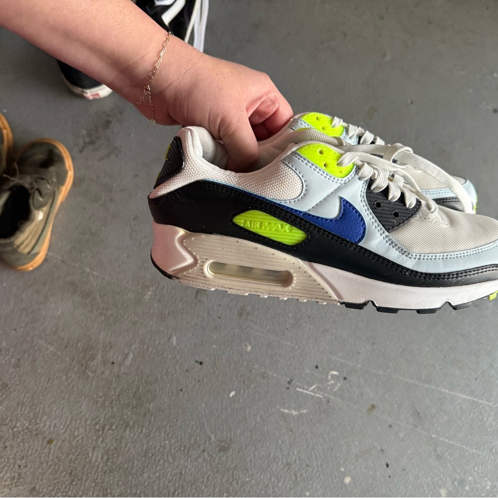 Nike Air Max White Blue Neon Sneakers